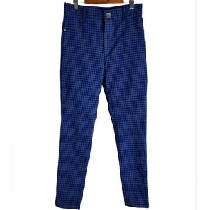 Zara Black and Blue Plaid Trousers